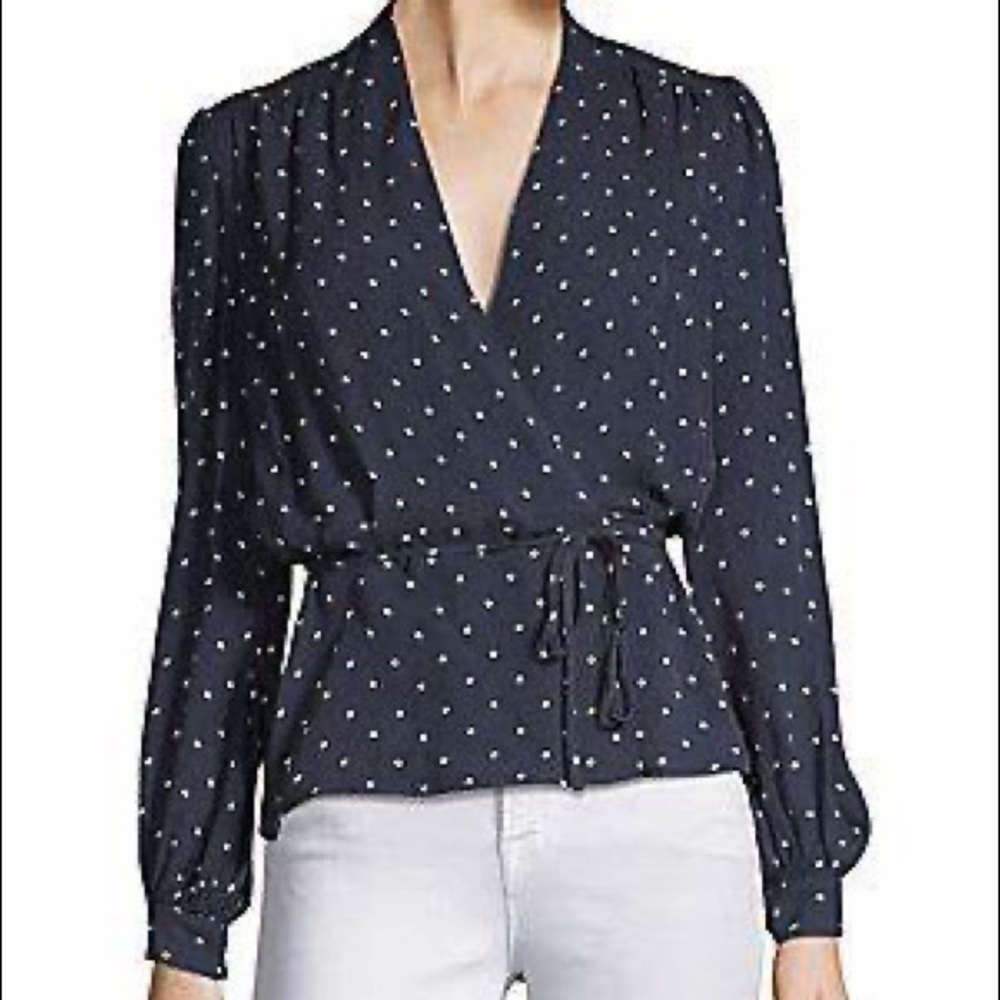 L’agence Cara wrap silk blouse